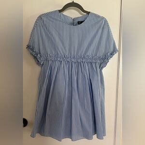 Zara Blue and White Striped Romper